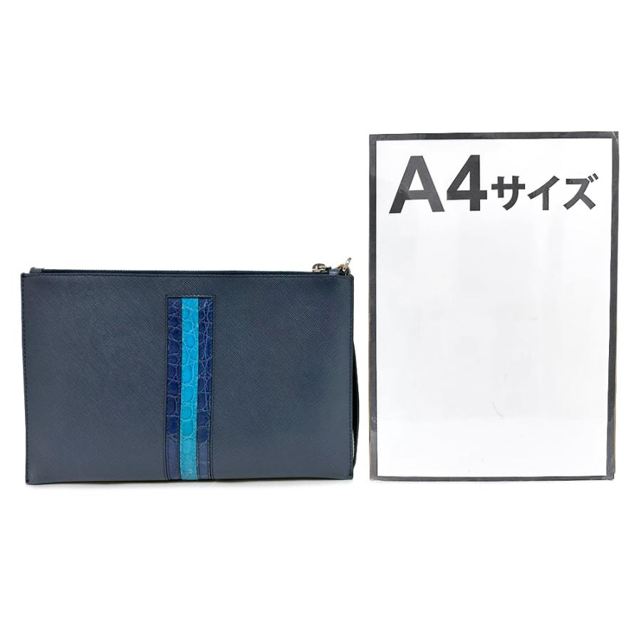 中古] プラダ サフィアーノ アリゲーター クラッチバッグ 2NH005 