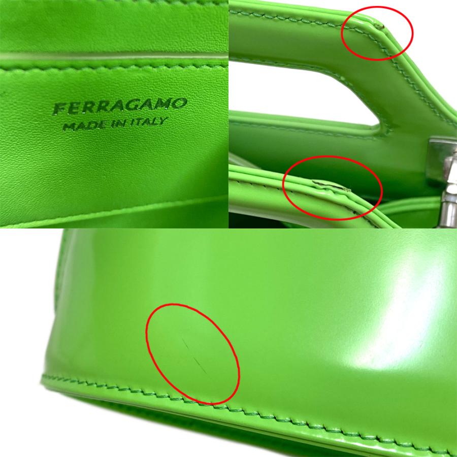 FERRAGAMO（フェラガモ） [中古] ワンダ ミニバッグ ライムグリーン 