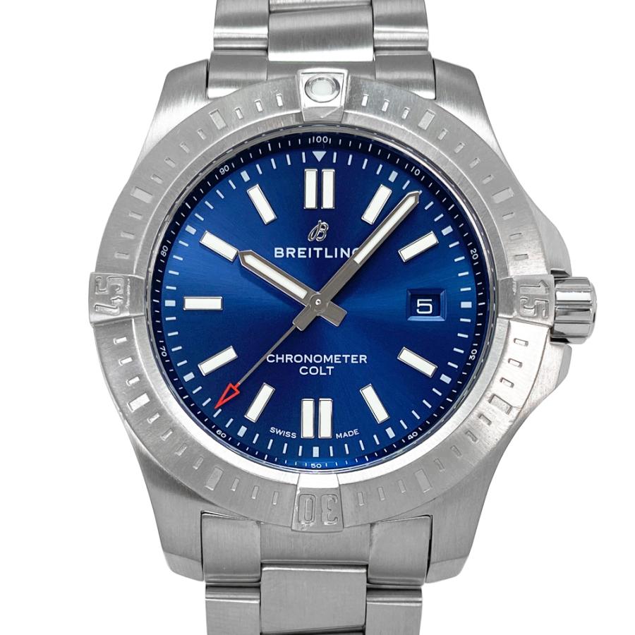 Breitling Colt 青文字盤 ステンレス Breitling Colt 44 Quartz Blue Dial Stainless Steel Bezel Leather