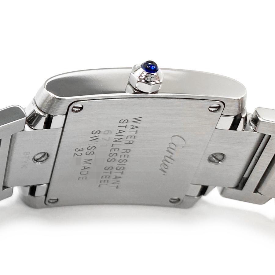 CARTIER カルティエ 腕時計 タンクフランセーズSM ホワイト文字盤 ウォッチ TANK FRANCAISE SS WE110006 クオーツ ステンレススチール  ダイヤモンド   シルバー レディース 美品【中古品】 TANK（Cartier） カルティエ Cartier タンクフランセーズ SM WE110006