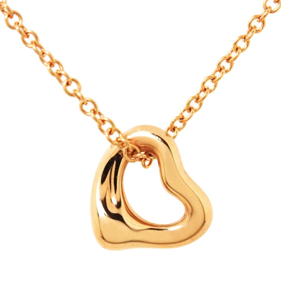 ティファニー オープンハート ペンダントトップ K18YG 750 約7mm Elsa Peretti [中古] ティファニー K18PG エルサ・ぺレッティ オープン