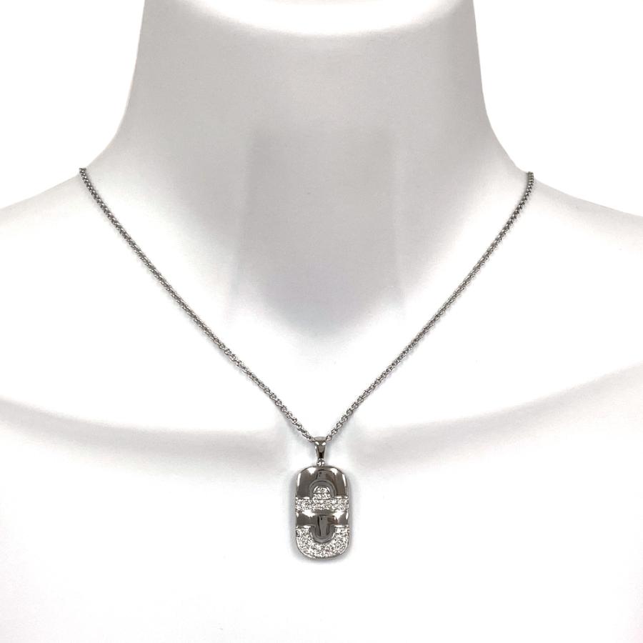 ブルガリ BVLGARI パレンテシ パヴェダイヤ ネックレス K18WG パレンテシ [中古] ブルガリ K18WG ダイヤモンド ペンダント