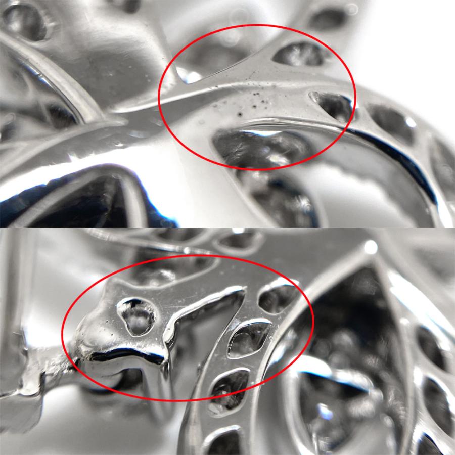 グラフ [中古] K18WG バタフライ シルエット ダイヤモンド ドロップ