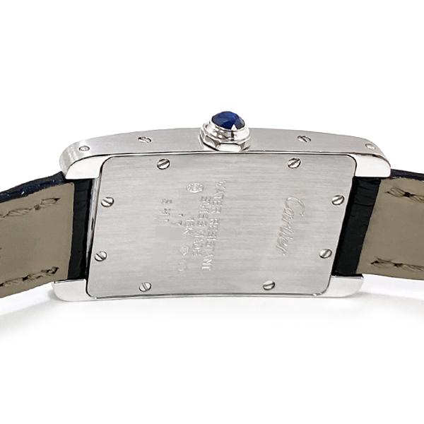 Cartier(カルティエ) 腕時計 タンクアメリカンSM W2605129 レディース K18WG/社外革ベルト ダークグレー TANK（Cartier） [中古] カルティエ タンクアメリカンSM W2605129