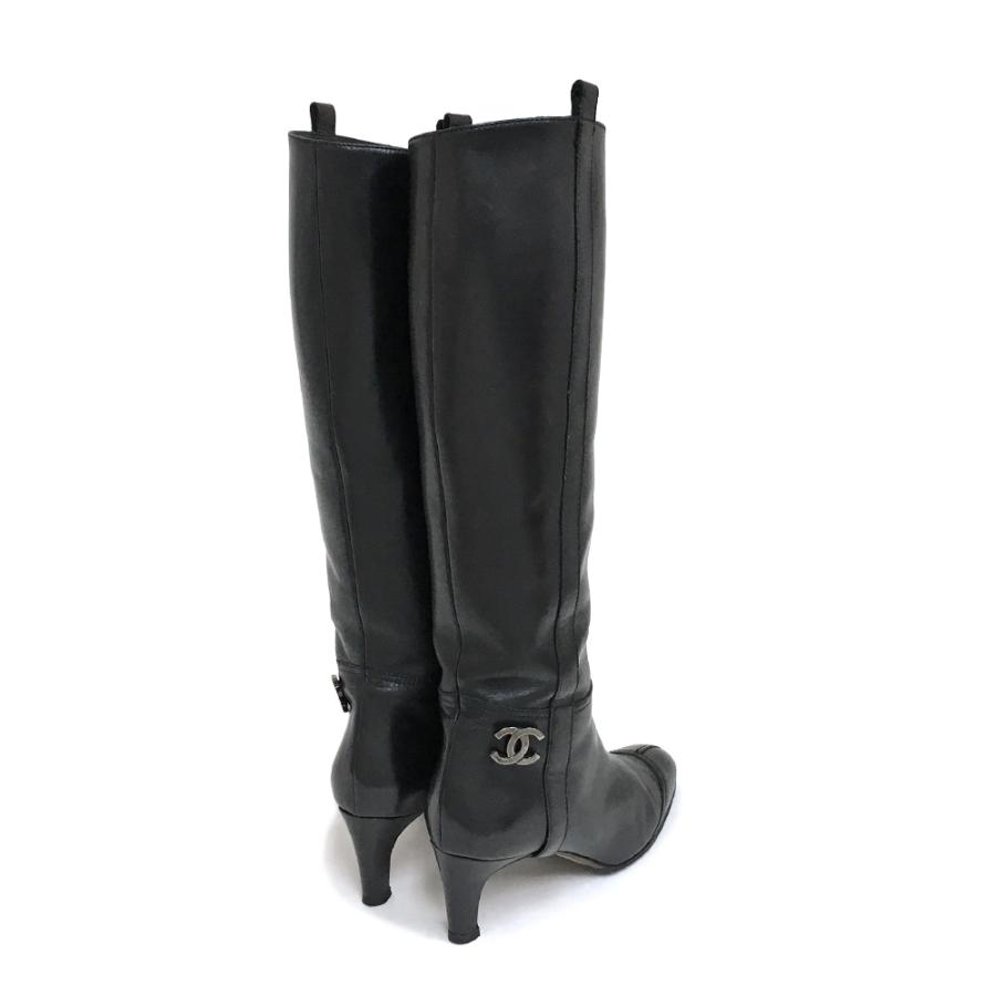 CHANEL（シャネル） [中古] レザー ロングブーツ #36 1/2 23.5cm位 