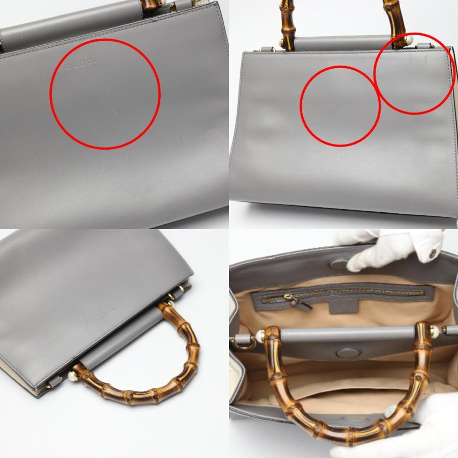 GUCCI（グッチ） ハンドバッグ 459076 バンブー ハンドバッグ グレー
