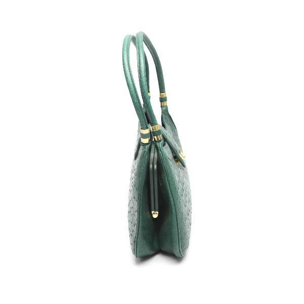 オーストリッチ ハンドバッグ ostrich グリーン レディース 中古 
