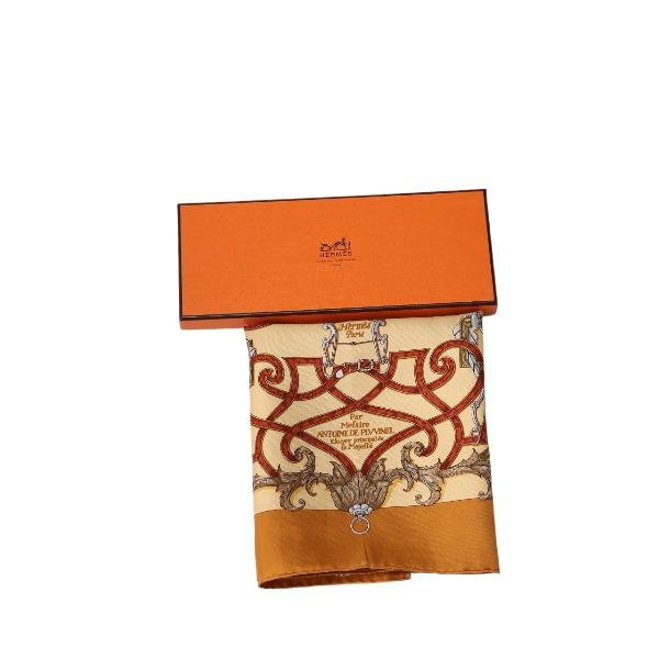 エルメス ハンカチ シルク カレ45 HERMES オレンジ レディース エルメス ハンカチ シルク カレ45 HERMES オレンジ レディース