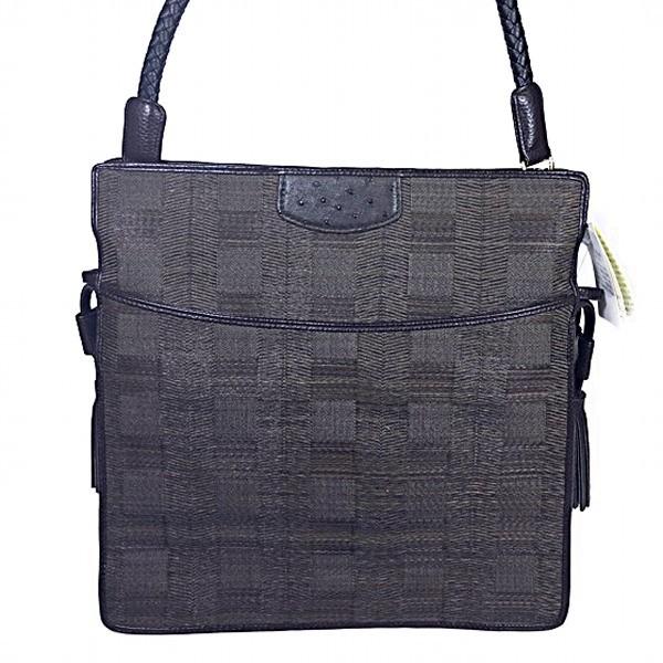 オーストリッチ ショルダーバッグ SB4313 ホースヘアー スクエアトート ostrich ダークグレー レディース 新品