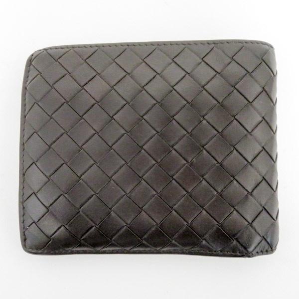 【美品】ボッテガヴェネタ イントレチャート 二つ折り財布 ブラウン 小銭入れ付き BOTTEGA VENETA ボッテガヴェネタ 二つ折り財布 カセット 750253