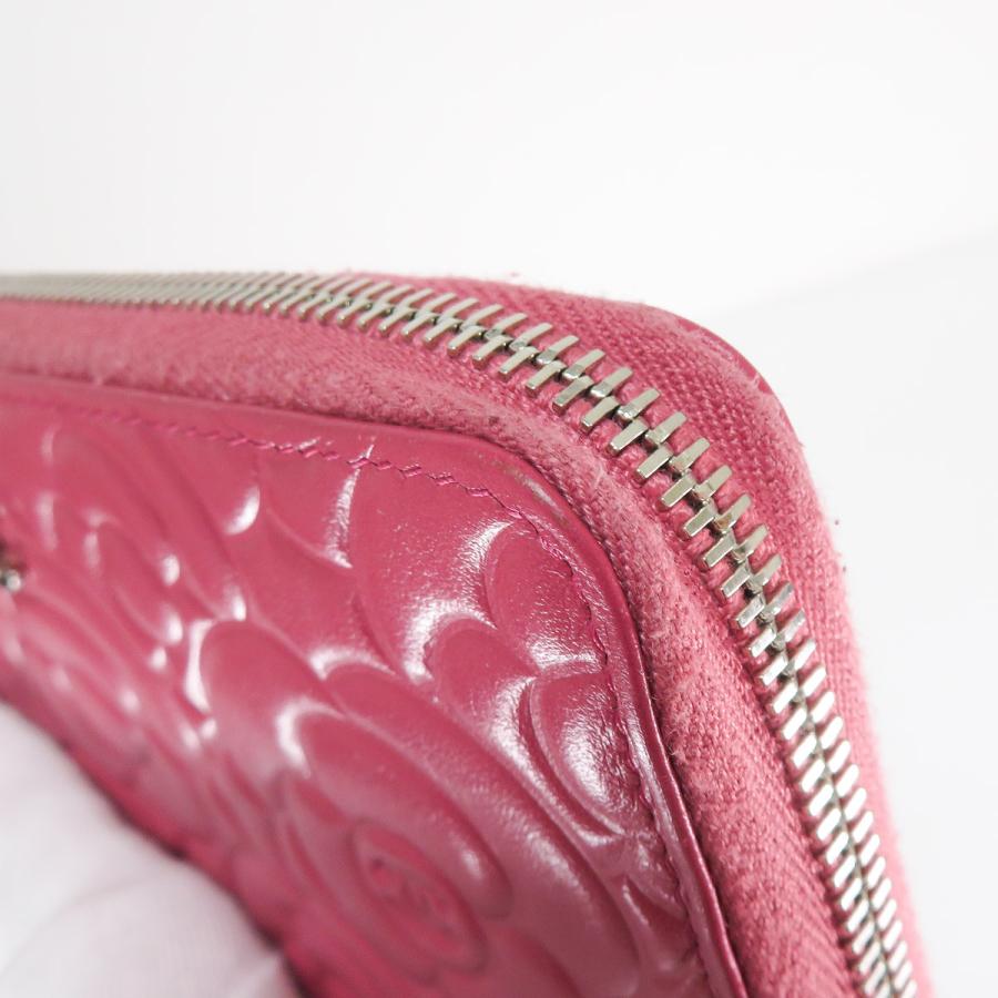 CHANEL ラウンドファスナー カメリア ココマーク ピンク CHANEL シャネル ラウンドファスナー長財布 カメリア レザー