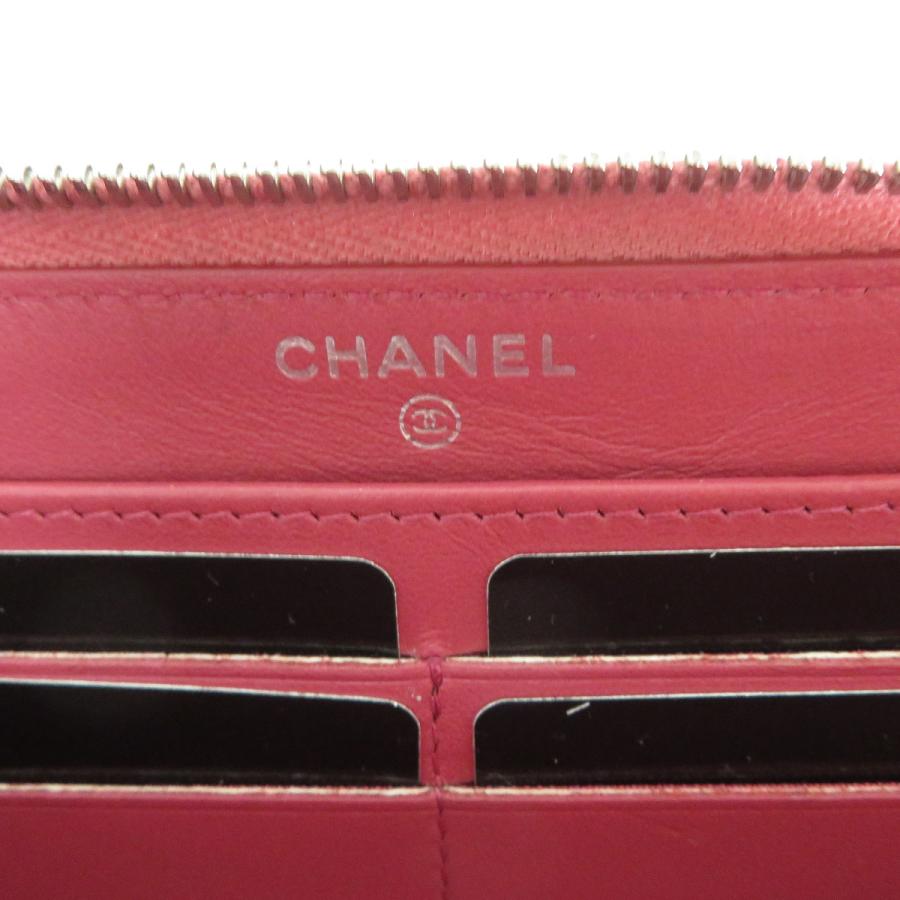 CHANEL シャネル カメリア ラウンドジップ 長財布 赤 CHANEL 質イコー [シャネル] カメリア ラウンドファスナー 長