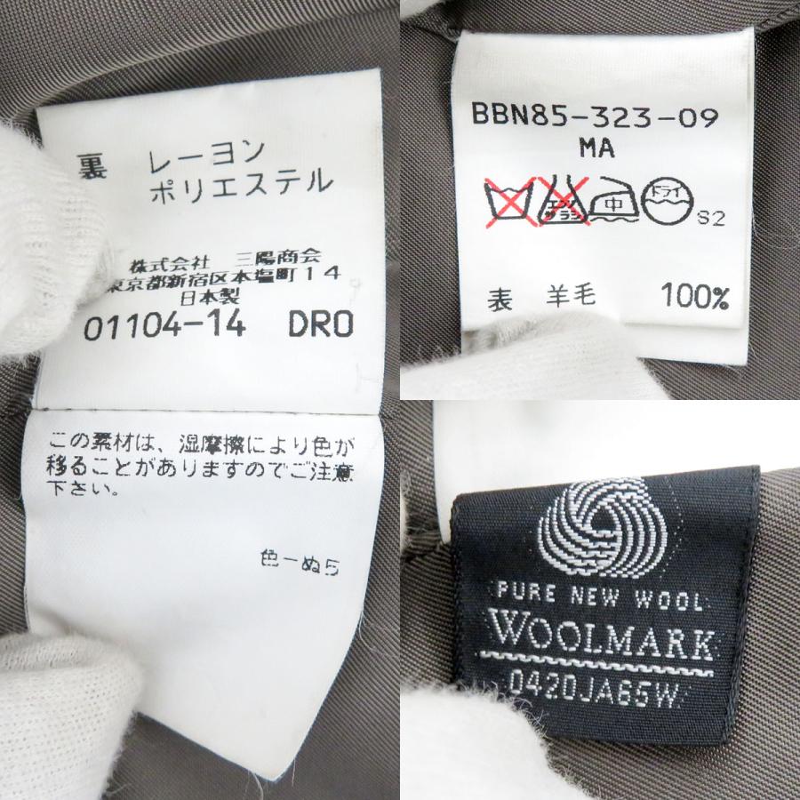 質イコー [バーバリーズ] Burberrys メンズ コート ジャケット 羊毛100% サイズMA Mサイズ 黒 日本製 中古｜pawnshopiko｜09
