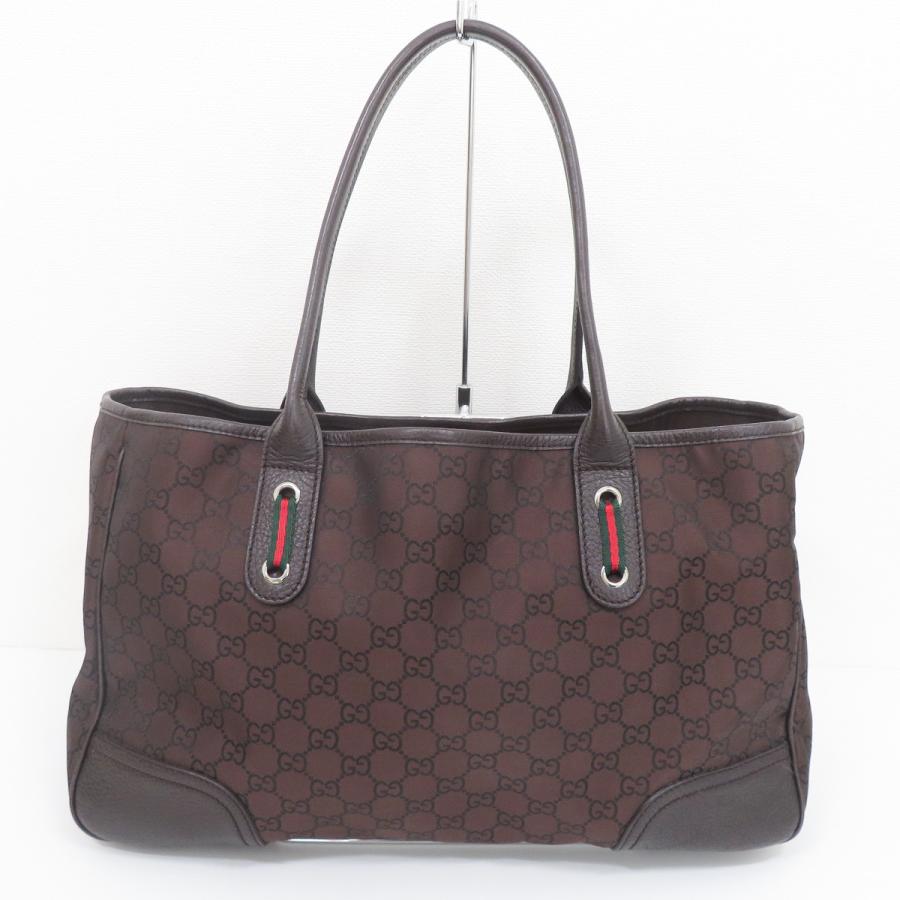 GUCCI グッチ シェリーライン GG柄 ナイロン＆レザー トート