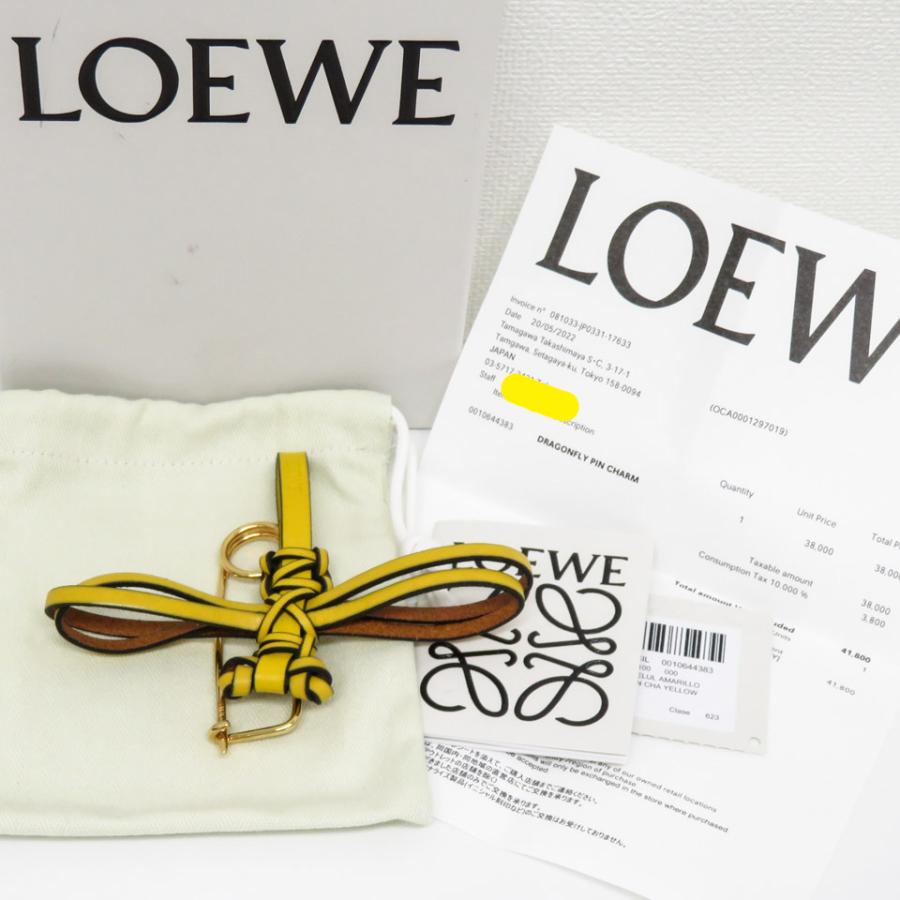 ロエベ LOEWE DRAGONFLY／ドラゴンフライ ピン チャーム／トンボ バッグチャーム C621232X88 イエロー 極美品 [質イコー]