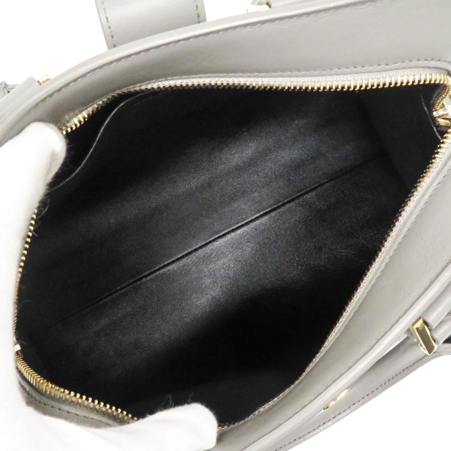 公式の  サンローラン SAINT LAURENT PARIS ベイビーカバス／2WAYショルダー付き ハンドバッグ 568853 グレー 美品 [質イコー]