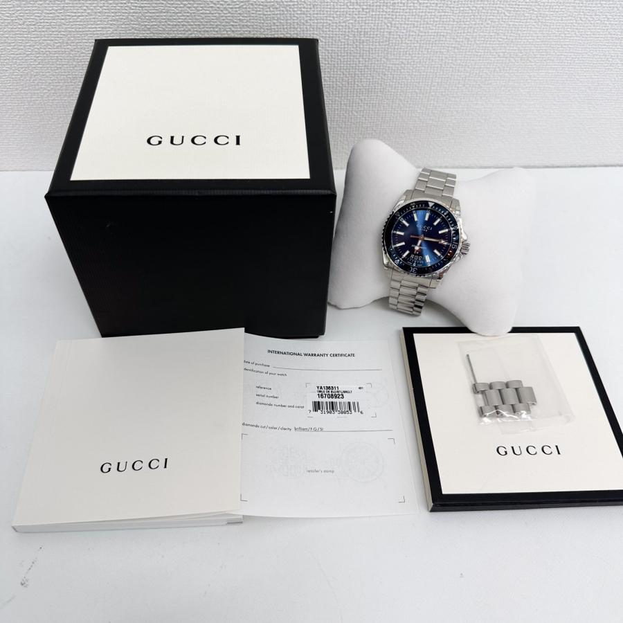 グッチ GUCCI 腕時計 ダイヴ 40mm ブルー YA136311 クオーツ メンズ 中古 極美品  [質イコー]｜pawnshopiko｜10