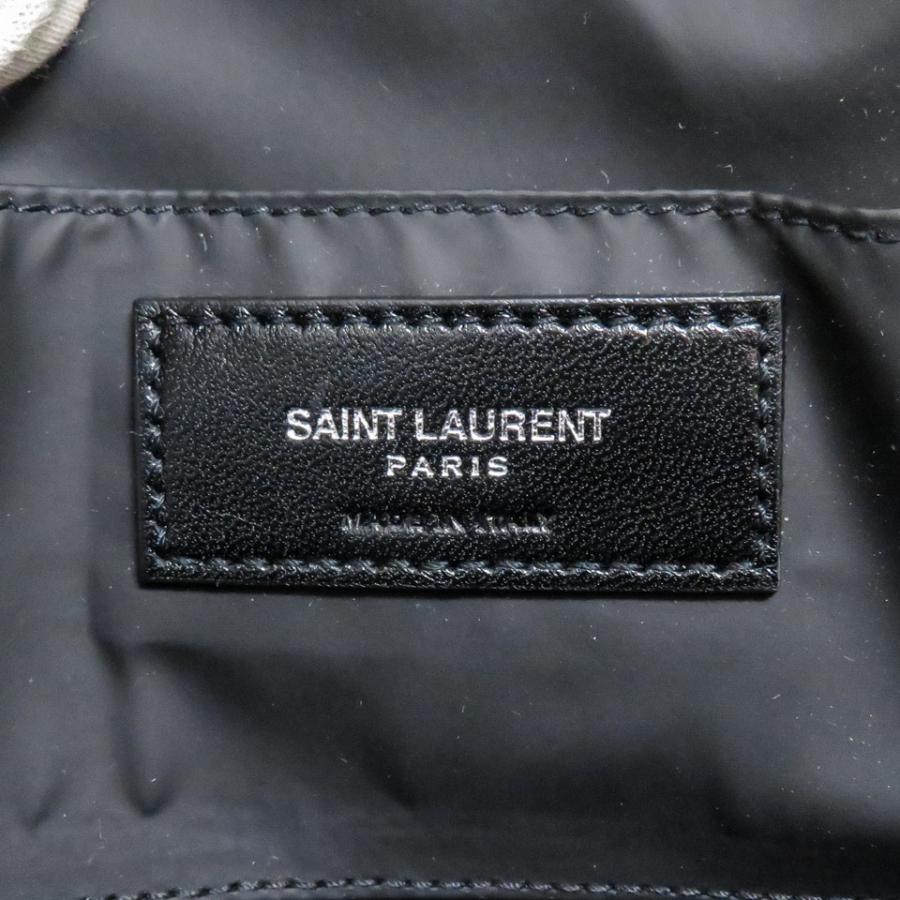 サンローラン SAINT LAURENT PARIS YSL Yステッチ コスメポーチ／化粧ポーチ 504649 ブラック レザー 美品 [質イコー]｜pawnshopiko｜08