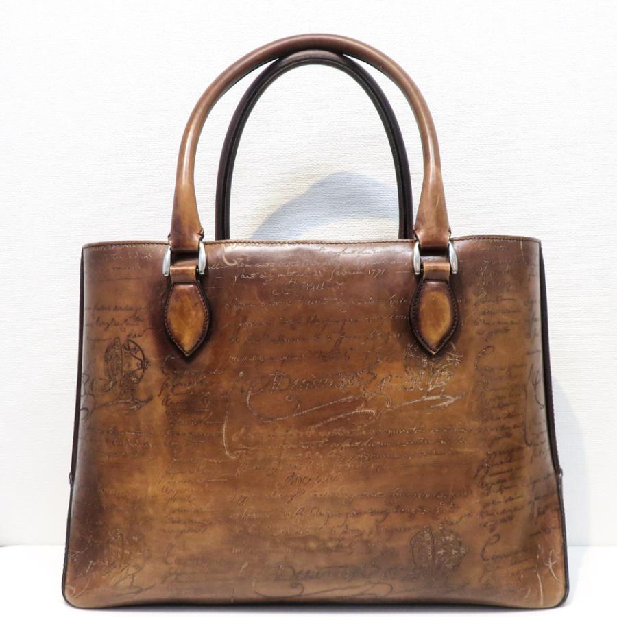 ベルルッティ カリグラフィ トゥジュール レザー トートバッグ ブラウン Berluti(ベルルッティ) トゥジュールカリグラフィレザートート