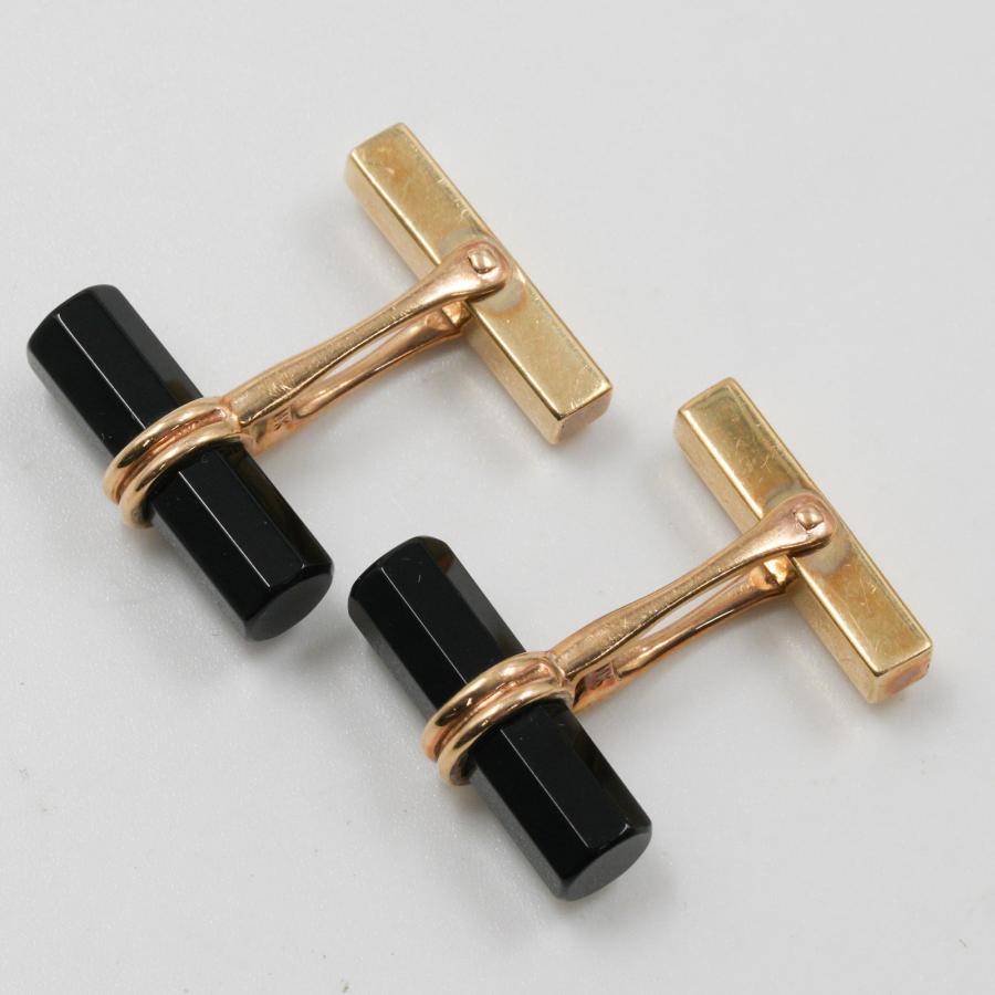 ティファニーカフリンクス14K カフスオニキス
