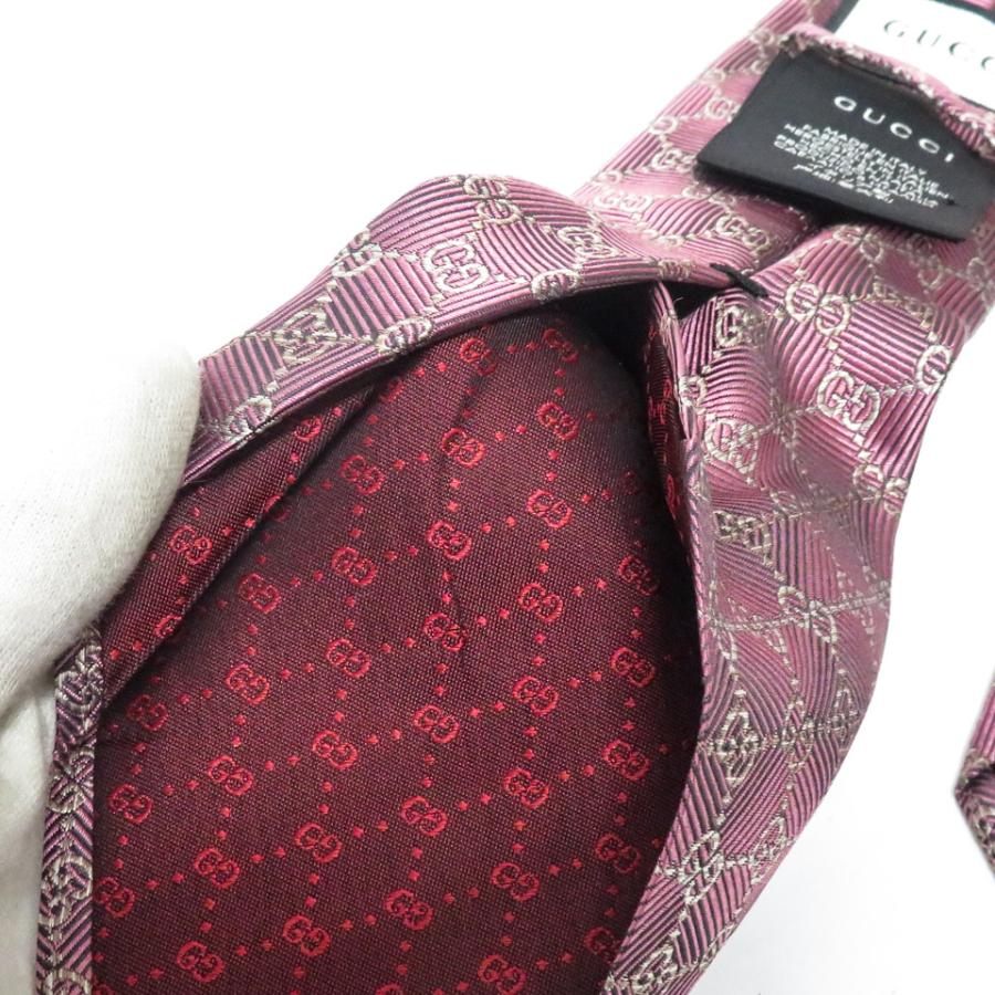 未使用◇GUCCI グッチ GG柄 ネクタイ シルク パープル イタリア製 中厚 未使用◇GUCCI グッチ GG柄 ネクタイ シルク パープル