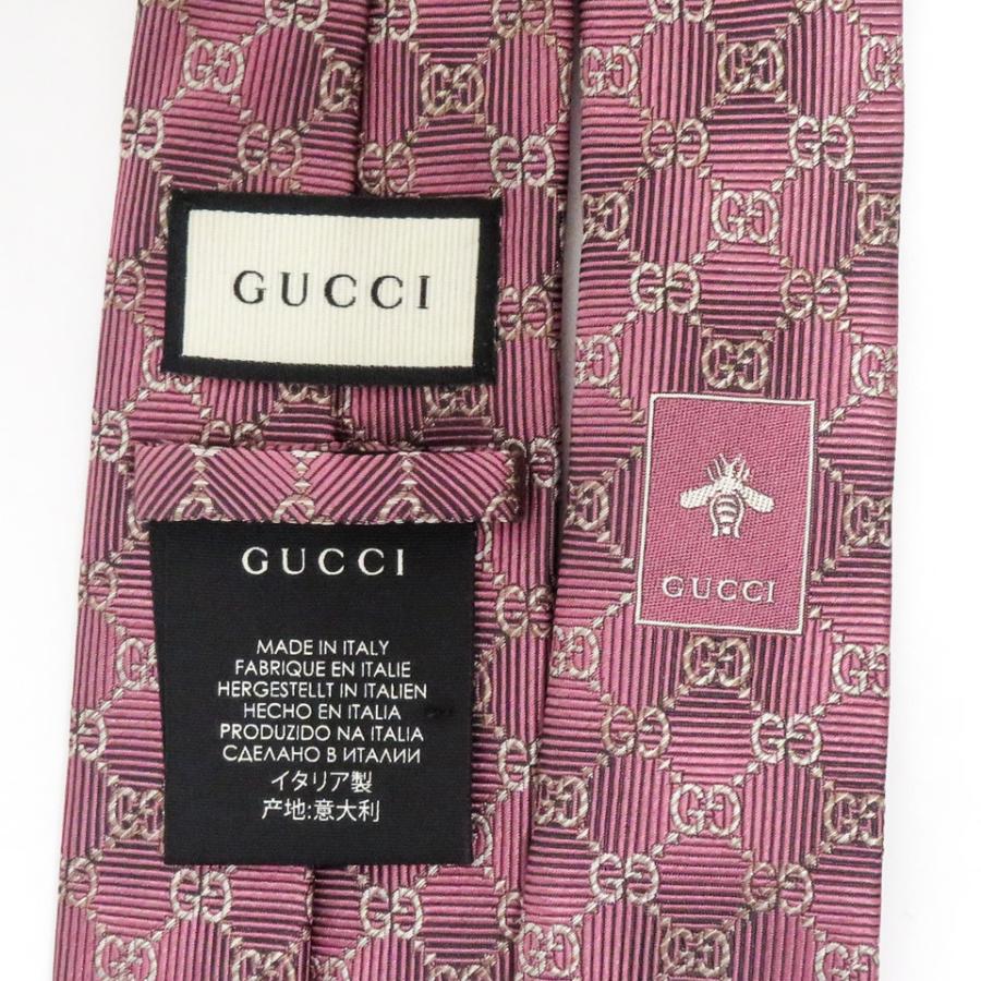 美品 GUCCI ネクタイ シルク100% パープル GG柄 ストライプ GUCCI グッチ GG（総柄） ネクタイ シルク100% パープル系 7cm幅