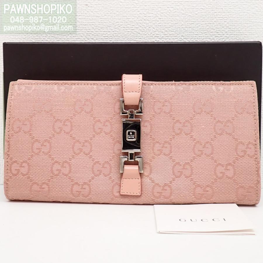 グッチ 長財布 キャンバス レディース財布 財布 GUCCI 金具 GUCCI グッチ GGキャンバス ジャッキー金具 二つ折り長財布 035