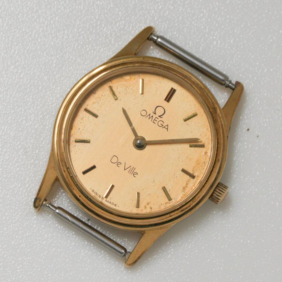 OMEGA De Ville クォーツ 腕時計 ゴールドカラー 竜頭欠損 不動品 オメガ ファッション OMEGA De Ville クォーツ 腕時計 ゴールド