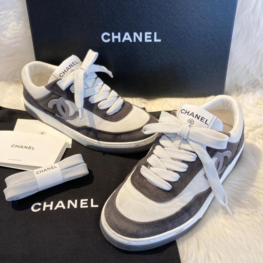 CHANELシャネル スエード靴 CHANEL（シャネル） ココマーク スエードスニーカー 36 23cm 靴