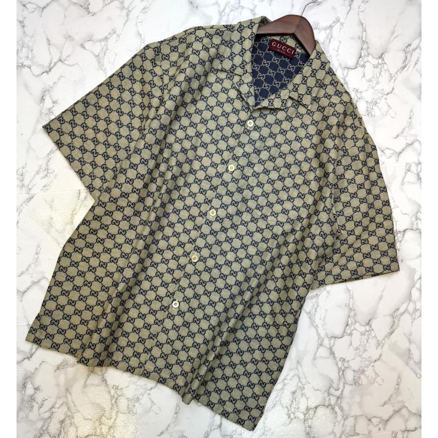 GUCCI GGパターン 半袖シャツ ベージュ GUCCI GGパターン 半袖シャツ ベージュ