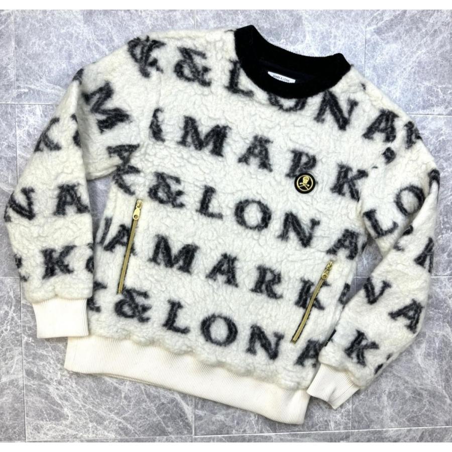 ★MARK&LONA マークアンドロナボアフリースプルオバー定価6万超46 中古】マークアンドロナ MARK&LONA ボア フリース 総ロゴ トップス