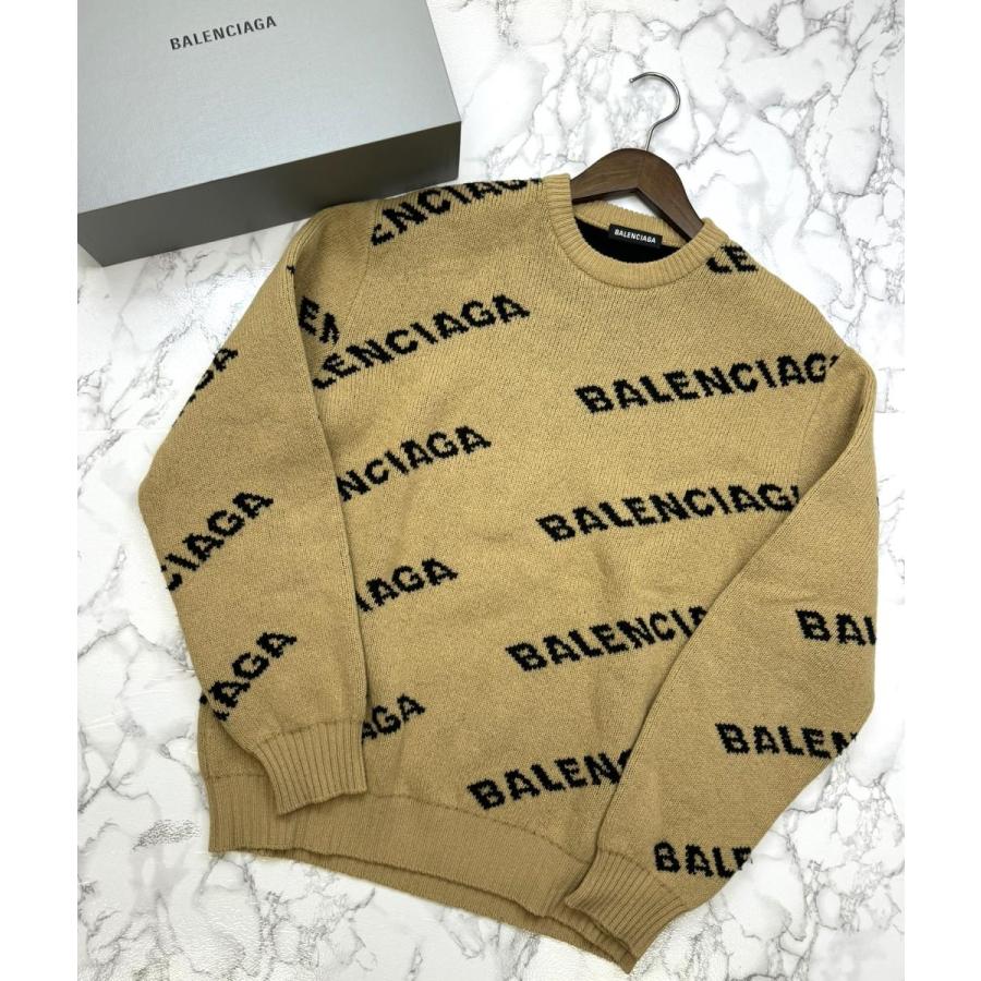 中古】 BALENCIAGA (バレンシアガ) ロゴ ジャガードニット 中古】 BALENCIAGA (バレンシアガ) ロゴ ジャガードニット
