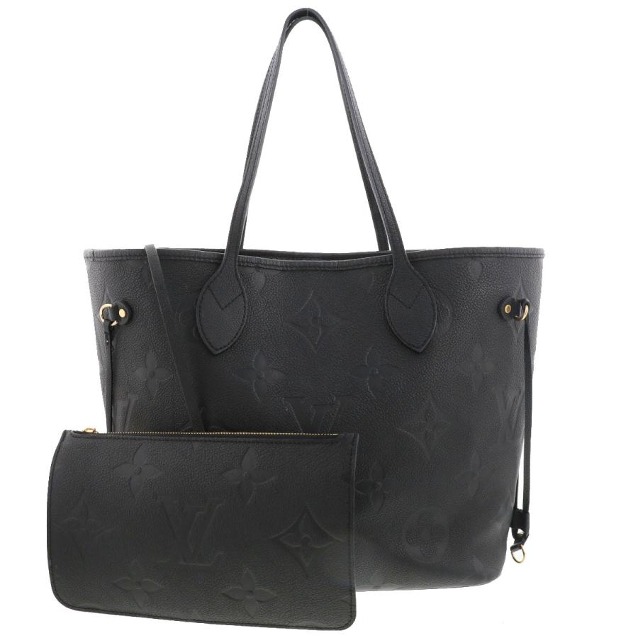 【LOUIS VUITTON/ルイ・ヴィトン】 ネヴァーフルMM モノグラムアンプラント M45685 トートバッグ レザー ノワール/ブラック/ゴールド金具/内部ネイビー レディース【中古】【真子質店】【BL】【TDTx】 LOUIS VUITTON（ルイ・ヴィトン） 【値下げ】LOUIS VUITTON ネヴァー