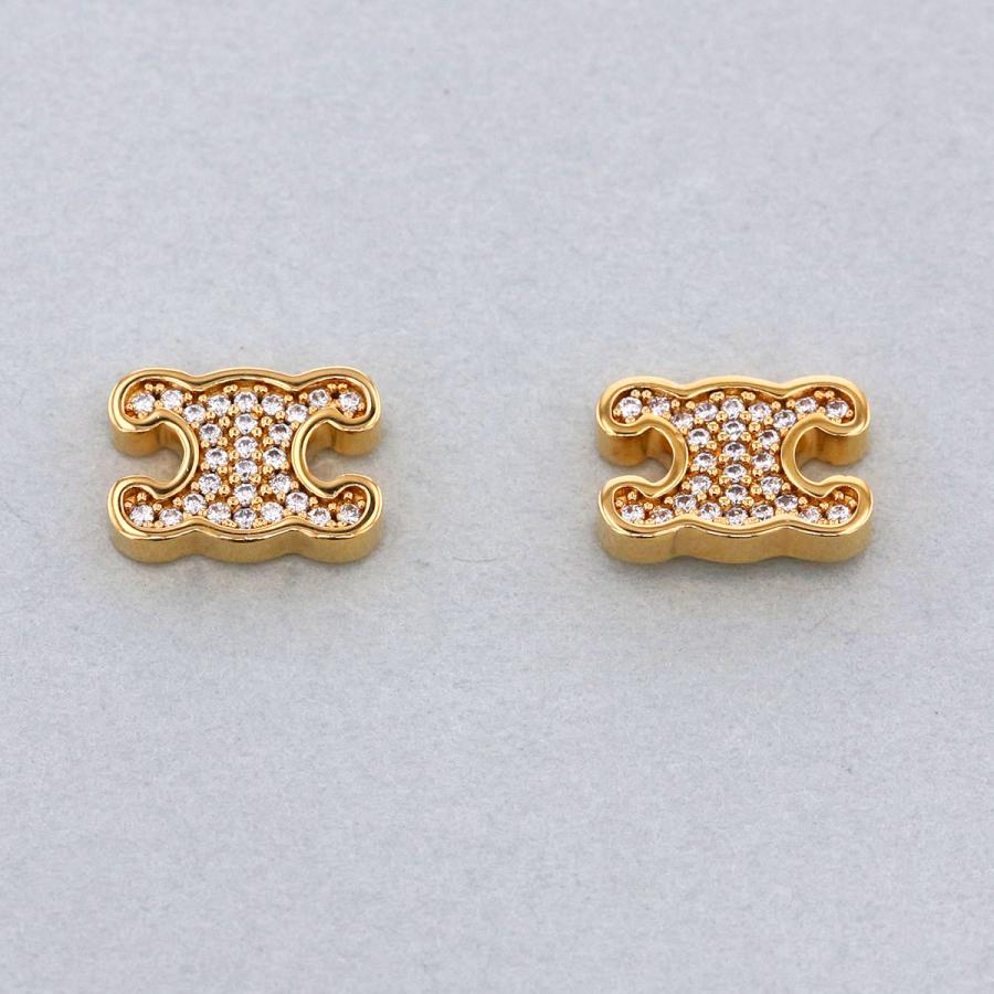 CELINE（セリーヌ） トリオンフ ラインストーン スタッズ ピアス