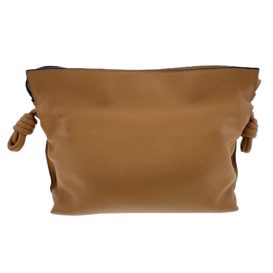 【値下げ】LOEWE ロエベ フラメンコ クラッチ ミニ ショルダーバッグ A411FC2X17 レザー キャメル ゴールド レディース 中古の画像