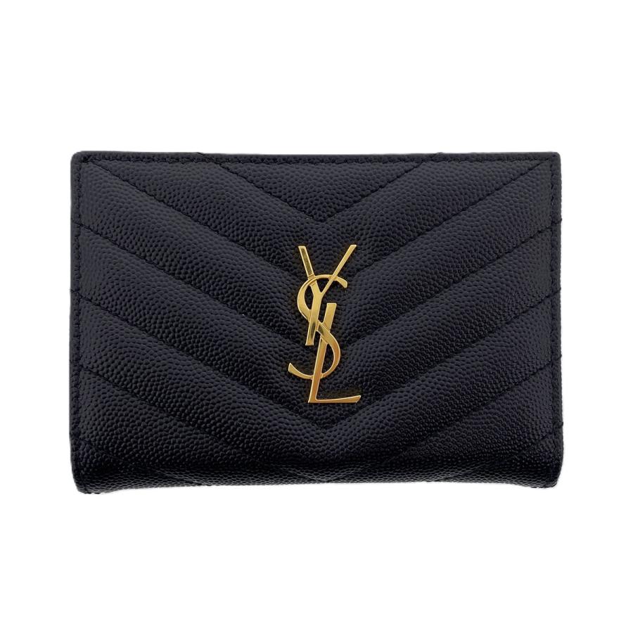 SAINT LAURENT サンローラン Vステッチ コンパクト ウォレット 二