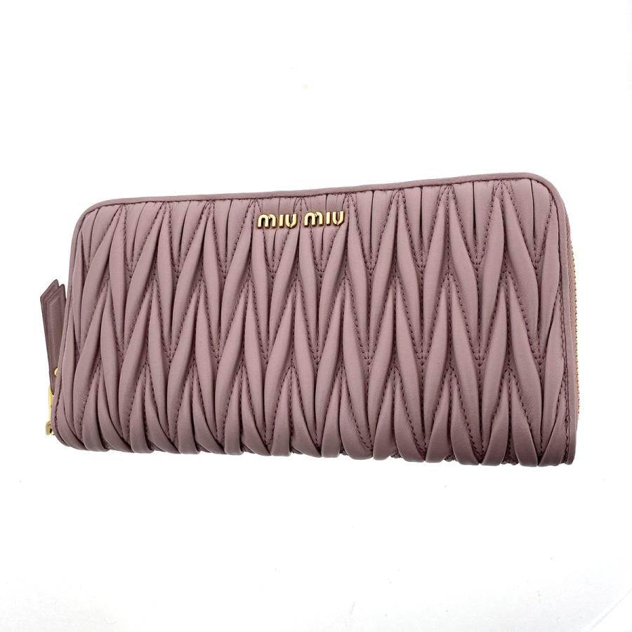 miumiu長財布 ピンク miu miu（ミュウミュウ） マテラッセ レザー 