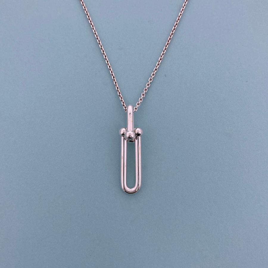 TIFFANY&Co ハードウェア細長リンクネックレス　美品　早い物勝ちです。 TIFFANY&Co.（ティファニー） ハードウェア 細長 リンク ペンダント