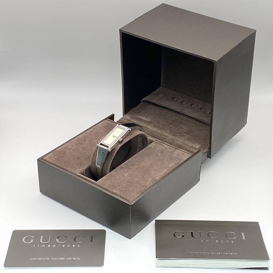 新品電池 グッチ GUCCI 1500L バングルウォッチ スクエア ホワイト GUCCI（グッチ） スクエア バングルウォッチ クオーツ 電池 腕時計