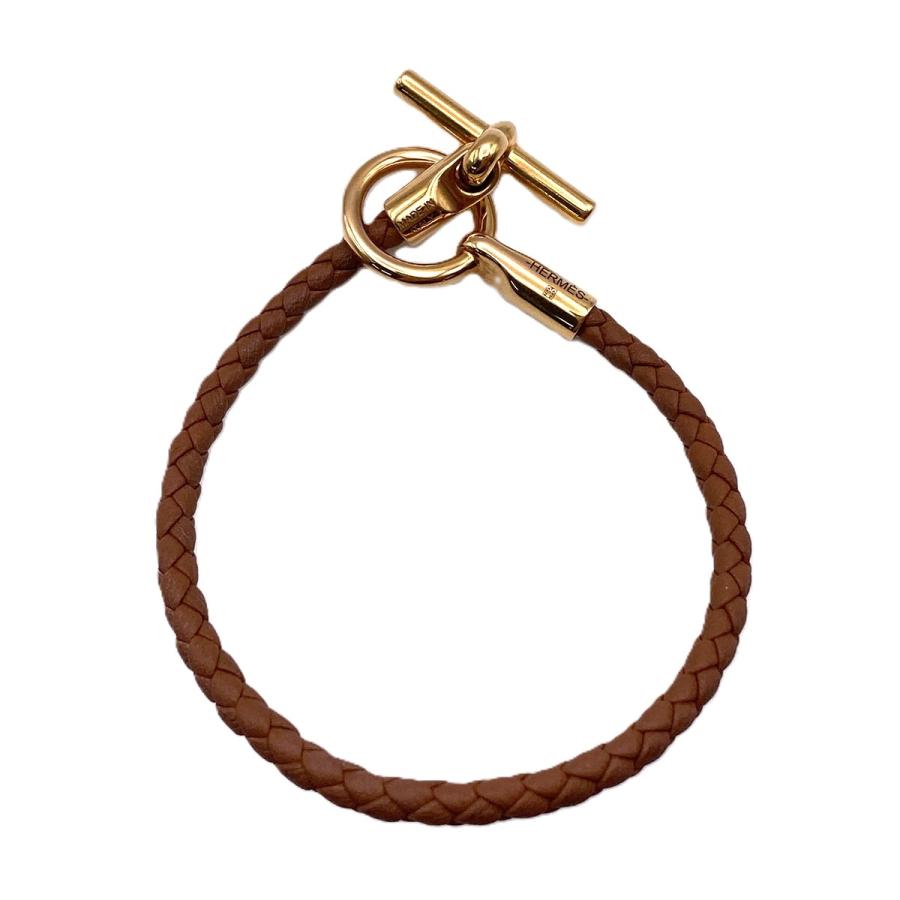 HERMES エルメス グレナン レザー ゴールド金具 ブレスレット ブラウン系 HERMES（エルメス） グレナン ブレスレット ブレスレット H077240