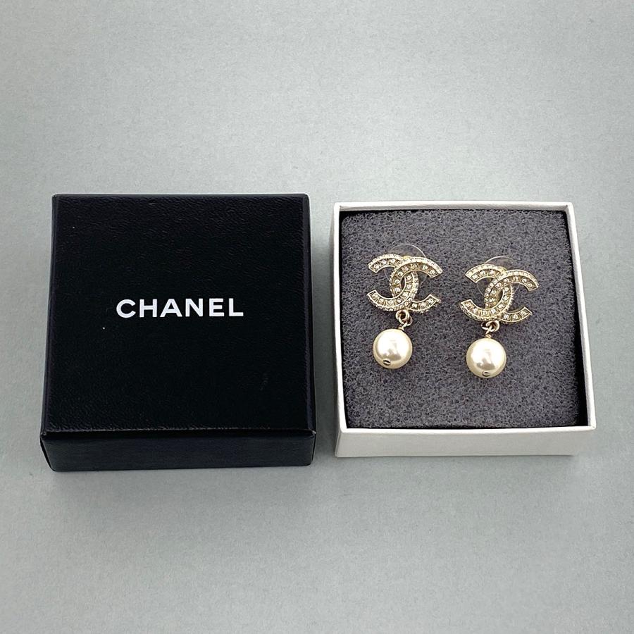 ピアス(両耳用) CHANEL ココマーク フェイクパール スイングピアス 