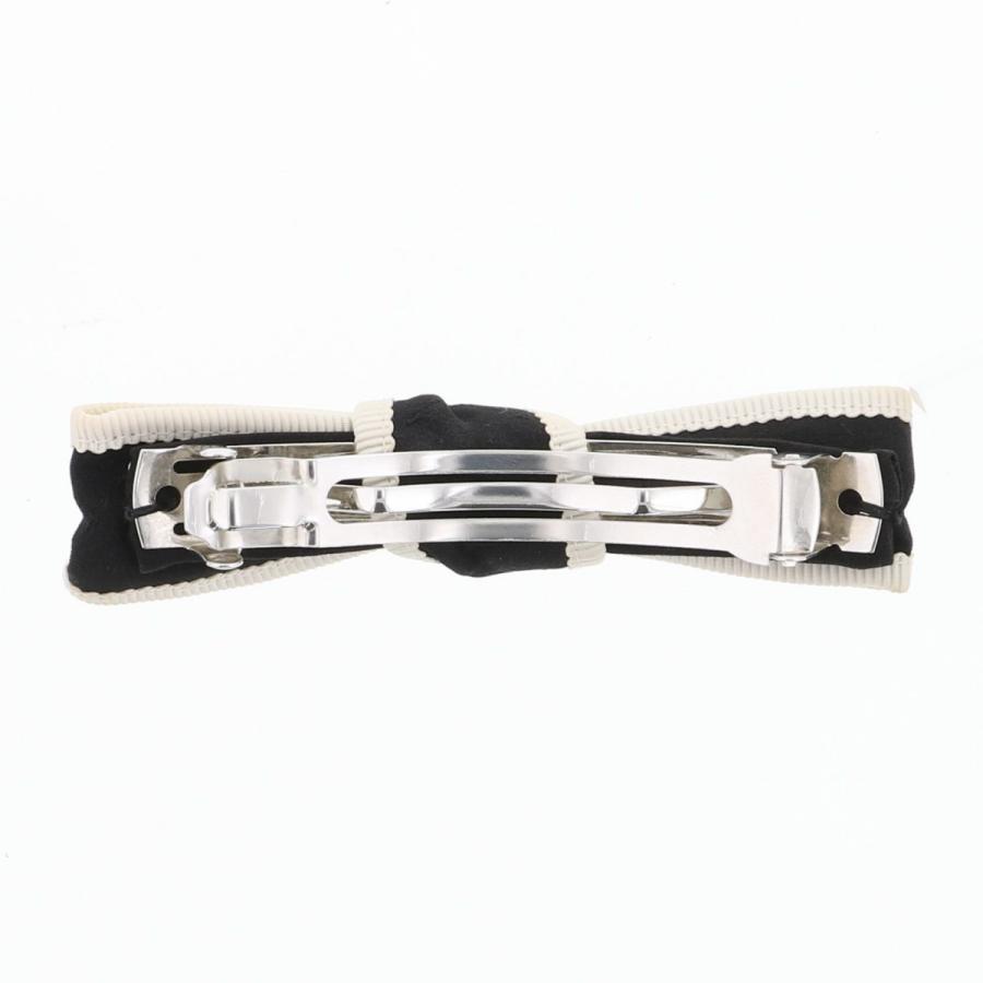 CHANEL シャネル ココマーク リボン バイカラー バレッタ バレッタ ブラック ホワイト レディース 中古の画像