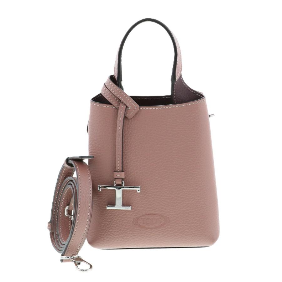 TOD’S トッズ Tタイムレス マイクロ ショルダーバッグ XBWAPAT9000QRI カーフ ピンク  レディース【中古】 TOD'S（トッズ） TOD'S Tタイムレス マイクロ ショルダーバッグ