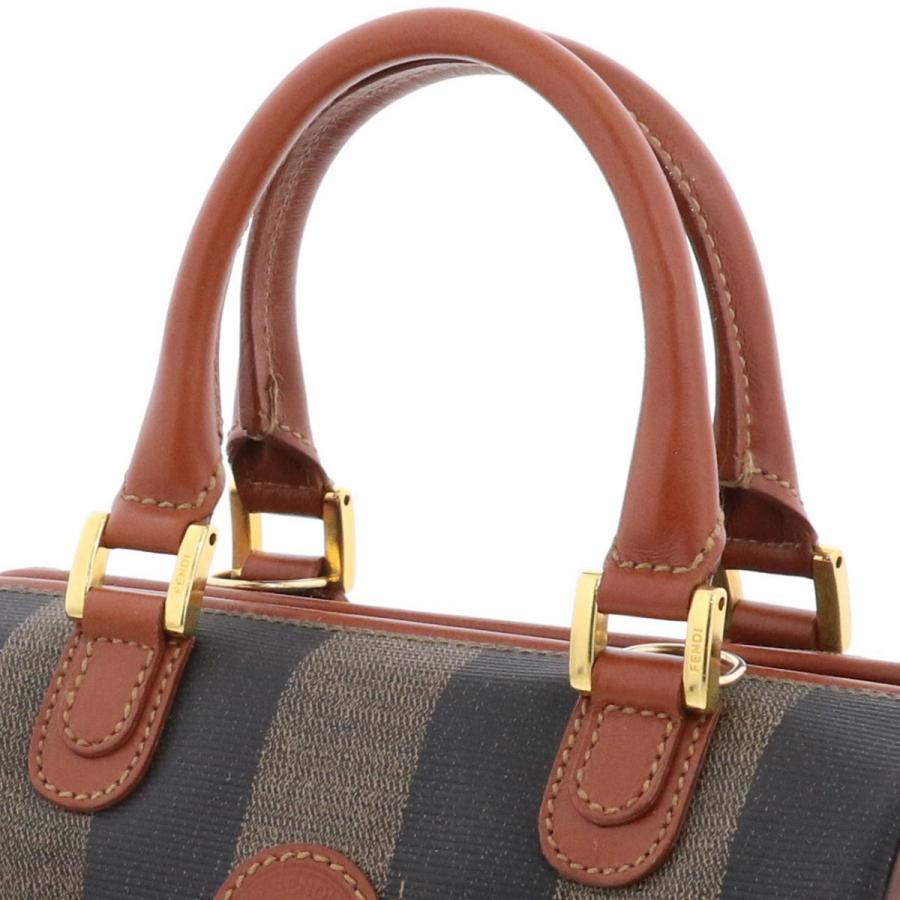 FENDI フェンディ ペカン ミニハンドバッグ ハンドバッグ PVC レザー ブラウン ネイビー レディース 中古