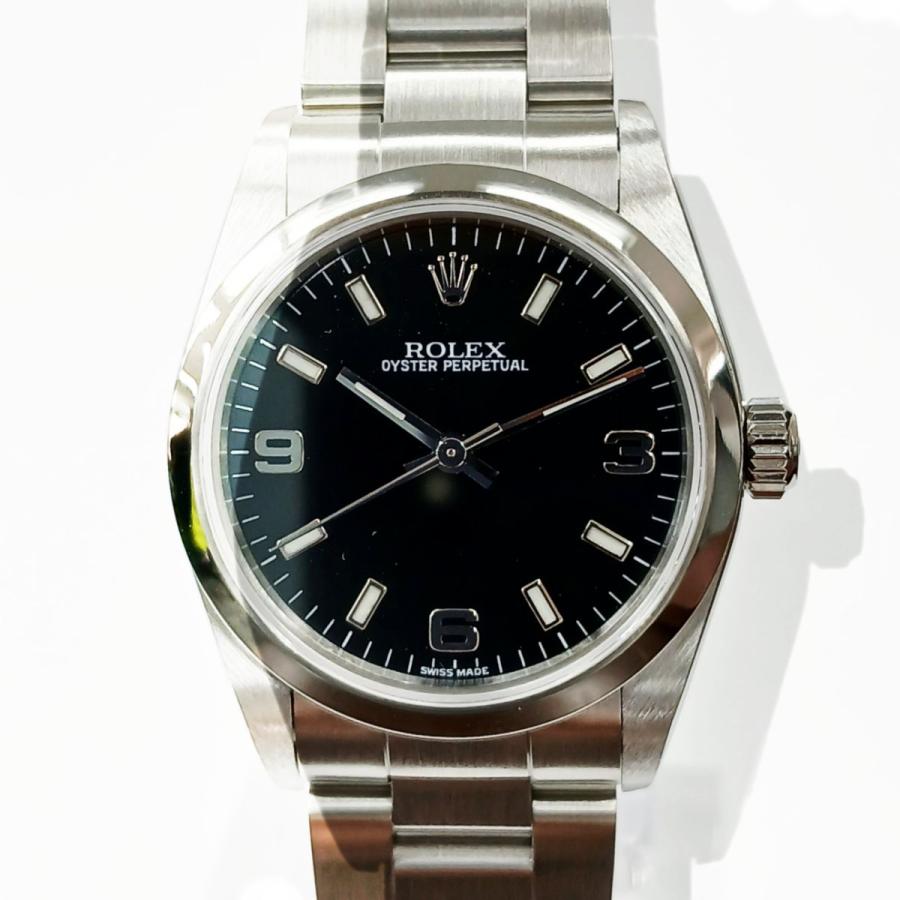 ROLEX ロレックス オイスターパーペチュアル  Black 369 31ｍｍ 腕時計 77080 ステンレススチール シルバー ブラック  ボーイズ【中古】 ROLEX（ロレックス） オイスターパーペチュアル Black 369 31mm