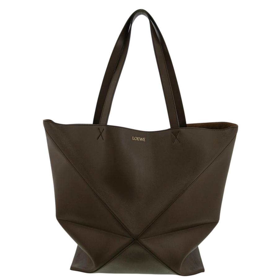 LOEWE ロエベ パズルフォルド トートバッグ XL トートバッグ E933Q18X01 レザー カーキ  メンズ【中古】 LOEWE（ロエベ） パズルフォルド トートバッグ XL トートバッグ
