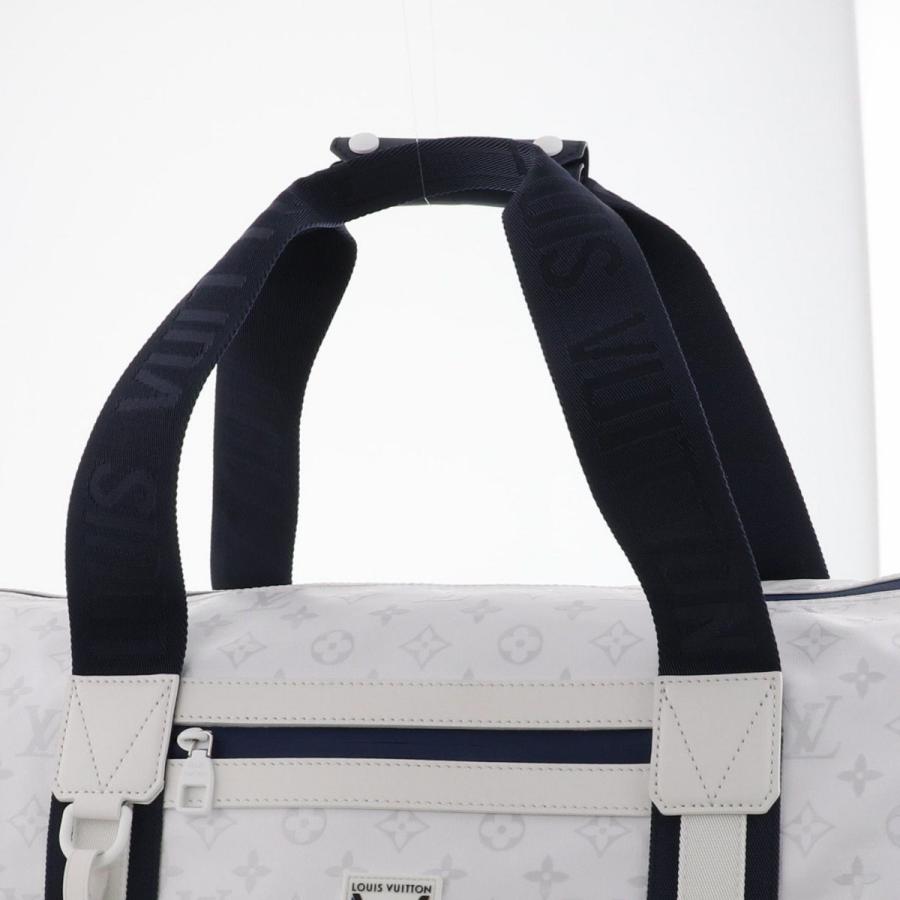 【値下げ】LOUIS VUITTON ルイ・ヴィトン キーポル スポーツ モノグラム ストーム キャンバス ボストン M11687  ホワイト メンズ 中古の画像