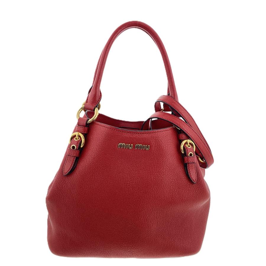miu miu 赤 レザー ハンドバッグ ストラップ付き miu miu 赤 レザー ハンドバッグ ストラップ付き 【公式通販】