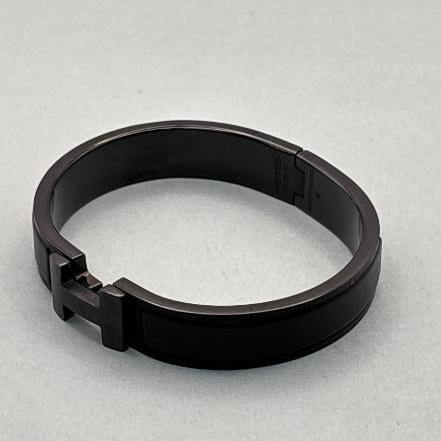 HERMES エルメス クリッククラックPM ソーブラック バングル メタル ブラック レディース 中古_1