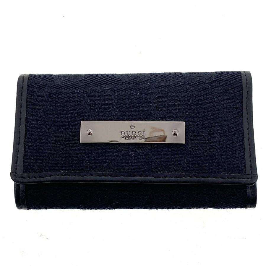 GUCCI グッチ 6連キーケース キーケース GGキャンバス ブラック  レディース【中古】 GUCCI（グッチ） 6連キーケース キーケース GGキャンバス ブラック